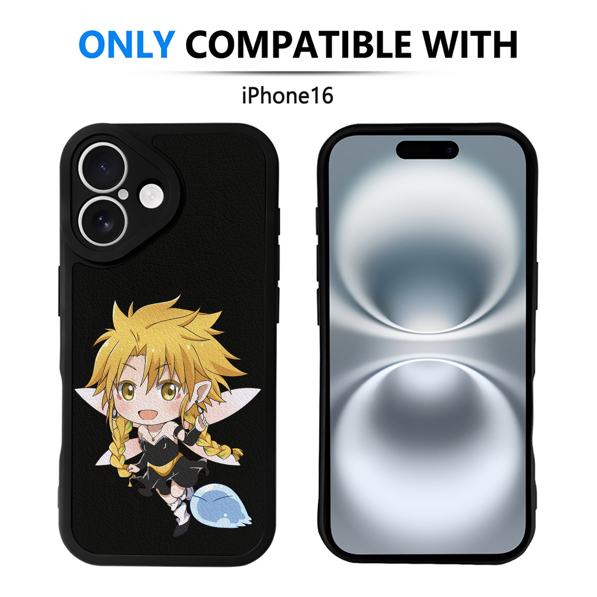 （画像用） 転スラ Regarding Reincarnated to Slime 【iPhone 16シリーズ対応】シリコンスマホケース（レザー調） 材質：シリコン